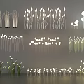 Stylish Modern Lighting Combinations Featuring Reed Like And Flower Shaped Lamp Designs