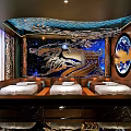 Luxurious SPA Sauna Interior With Comfortable Massage Beds Artistic Wall And Ambient Lighting
