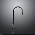 Stainless Steel Curved Spout Single Handle Faucet Hardware Tool with Base