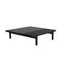 Modern Black Coffee Table With Rectangular Top And Striped Surface Design 3d model