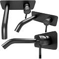 Black Modern Water Faucet with Sleek Design and Multiple Angles View