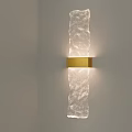 Modern Minimalist Wall Light With Golden Metal Frame And Textured Glass Shade