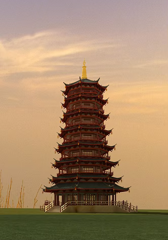 Ancient temple tower 3d model