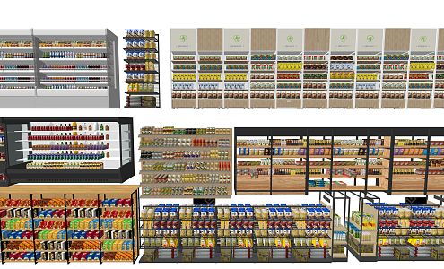 Modern Shelf Supermarket Shelf Snack Shelf Store Shelf Cabinet Convenience Store Snack Display Rack Dairy Snacks 3d model