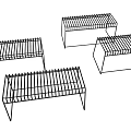 Set Of Four Sturdy Metal Wire Shelving Units For Home Storage Organization