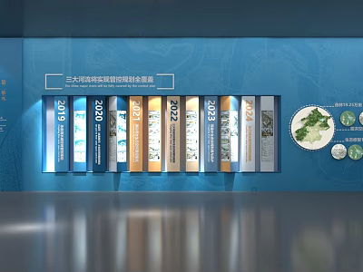 Exhibition wall interactive exhibition wall turning shaft 3d model