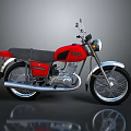 Red LEO Brand Vintage Motorcycle With Black Seat And Silver Wheels