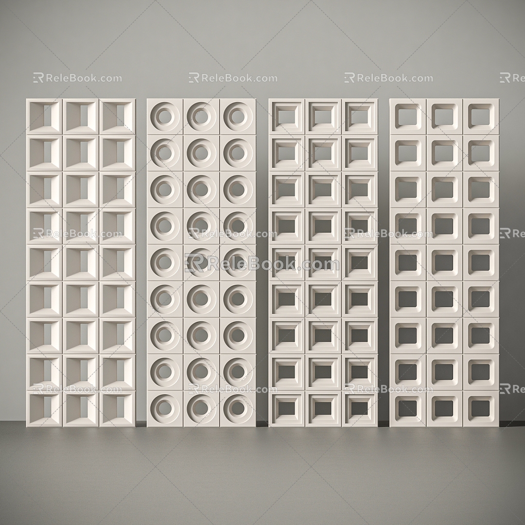 Modern Partition Silent Cement Brick Partition Modern Cement Brick Prefabricated Hollow Cement Brick Cement Brick Partition Wall 3d model