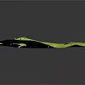 Playful Cartoon Scene With Green Terrain Winding Path Small Pond And Trees