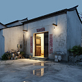 New Chinese House House Small Courtyard 3d model