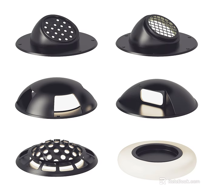 Modern Outdoor Lights With Black White Design And Functional Decorative Patterns 3d model
