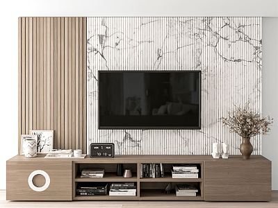 Modern TV background wall model