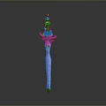 Enchanted Sword With Blue Purple Gradient Blade Ornate Hilt And Glowing Tip Design
