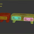 Two Wooden Furniture Pieces Small and Large With Drawers Mahogany Color Reflective Surface