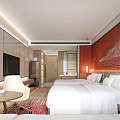 New Chinese Room Hotel Room 3d model