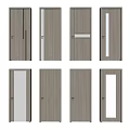 Modern Wooden Hinged Doors With Various Designs And Glass Panel Features 3d model