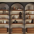 Antique Bookcase Entire Row of Bookcase American-style European-style Bookcase Study Bookcase Open Bookcase American-style Bookcase Ornaments Antique-style Ornaments 3d model