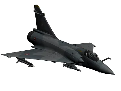 Modern Camouflage Fighter Jet With Weapons Under Wings And Cockpit 3d model