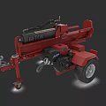 Red 60 Ton Heavy Duty Hydraulic Log Splitter with Towable Wheels and Industrial Design