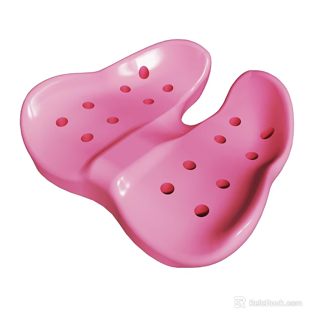 Pink Butterfly Shaped Plastic Seat With Holes For Comfortable Daily Use 3d model 