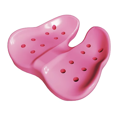 Pink Butterfly Shaped Plastic Seat With Holes For Comfortable Daily Use 3d model
