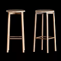 Wooden Bar Stools With Minimalist Design Round Seats And Sturdy Legs For Home