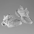 Balenciaga Sporty Sneakers With Black White Design