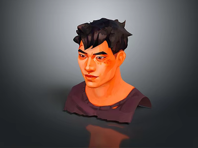 Modern Artistic Head Sculpture Decorative Figurine For Home Interior Decoration 3d model