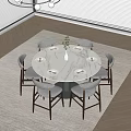 Dining table and chair combination 3d model