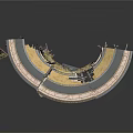 Curved Metal Structural Component With Shiny Surface And Support Structures