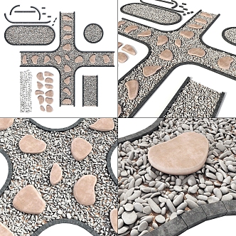 modern pavement cobblestone pavement 3d model