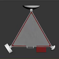 Communication Tower With Steel Structure Red White Frame Antennas Ladder And Signal Equipment