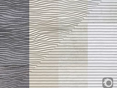 Textured Patterned Components With Wavy Striped Designs And Neutral Color Palettes 3d model
