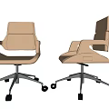 Beige Modern Office Chairs with Swivel Function and Wheels in Contemporary Design