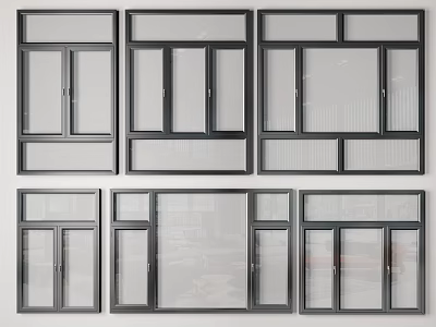 Modern Casement Windows With Aluminum Frames Double Glazing And Sleek Profiles 3d model