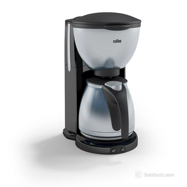 Modern Silver And Black Household Coffee Maker Appliance With Sleek Design 3d model 