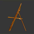 Orange Folding Bamboo Single Chair With Slatted Back And Seat Design