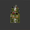 Green Military Style Toy Jeep With Rocket Launcher And Orange Seats