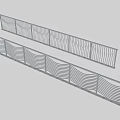 Two Sets Modern Metal Railings With Wavy Striped Design For Outdoor Use