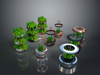 Modern Landscape with Multi Tiered Planters and Lush Green Foliage 3d model Modern Landscape with Multi Tiered Planters and Lush Green Foliage 3d model