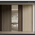 Sleek Wooden Sliding Doors With Dark And Light Wood Tones In Contemporary Interior Space