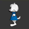 White Rabbit Character Wearing Blue Sweater With Open Arms 3D Model Design 3d model