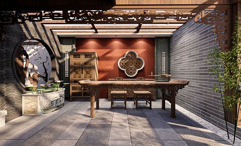 New Chinese Teahouse 3d model