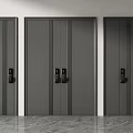 Sleek Modern Black Security Doors With Metal Panels And Advanced Lock Systems 3d model