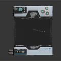 Tech Device With Textured White Top Green Buttons Black Body And Brown Platform