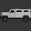 White Armored Military Vehicle With Red And Blue Roof Lights Off Road Tires