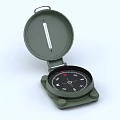 Vintage Green Decorative Compass Ornament Set With Open Lid And Detailed Scale Pointer 3d model