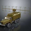 Military Truck With Multi Antenna Structure On Roof For Communication
