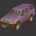 Silver Classic SUV With Off Road Tires Sturdy Body Lines And Reflective Surface