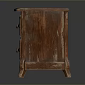 Vintage Wooden Chest of Drawers With Four Drawers Metal Handles And Smooth Surface